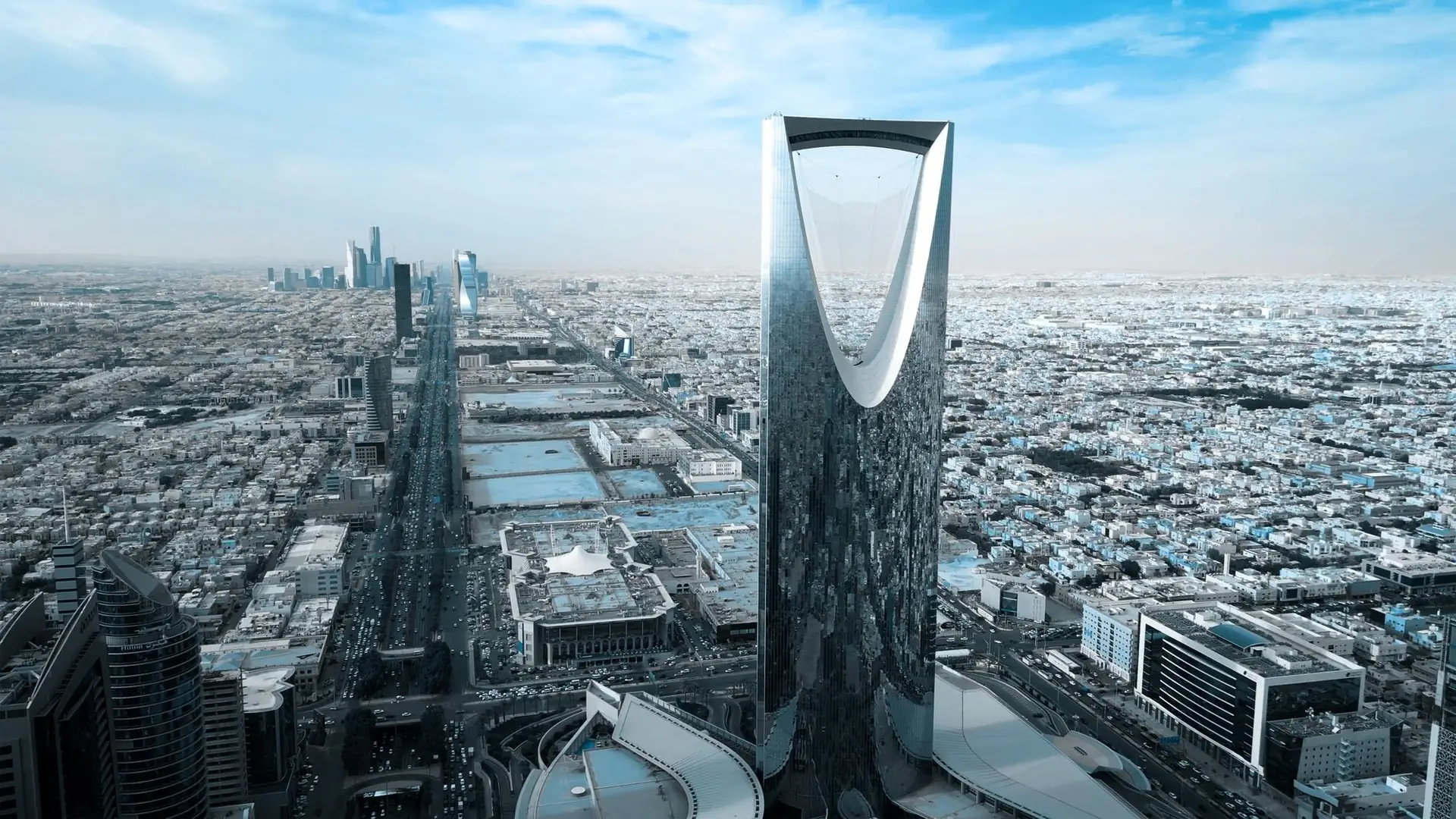 The Kingdom Centre tower above the Riyadh skyline